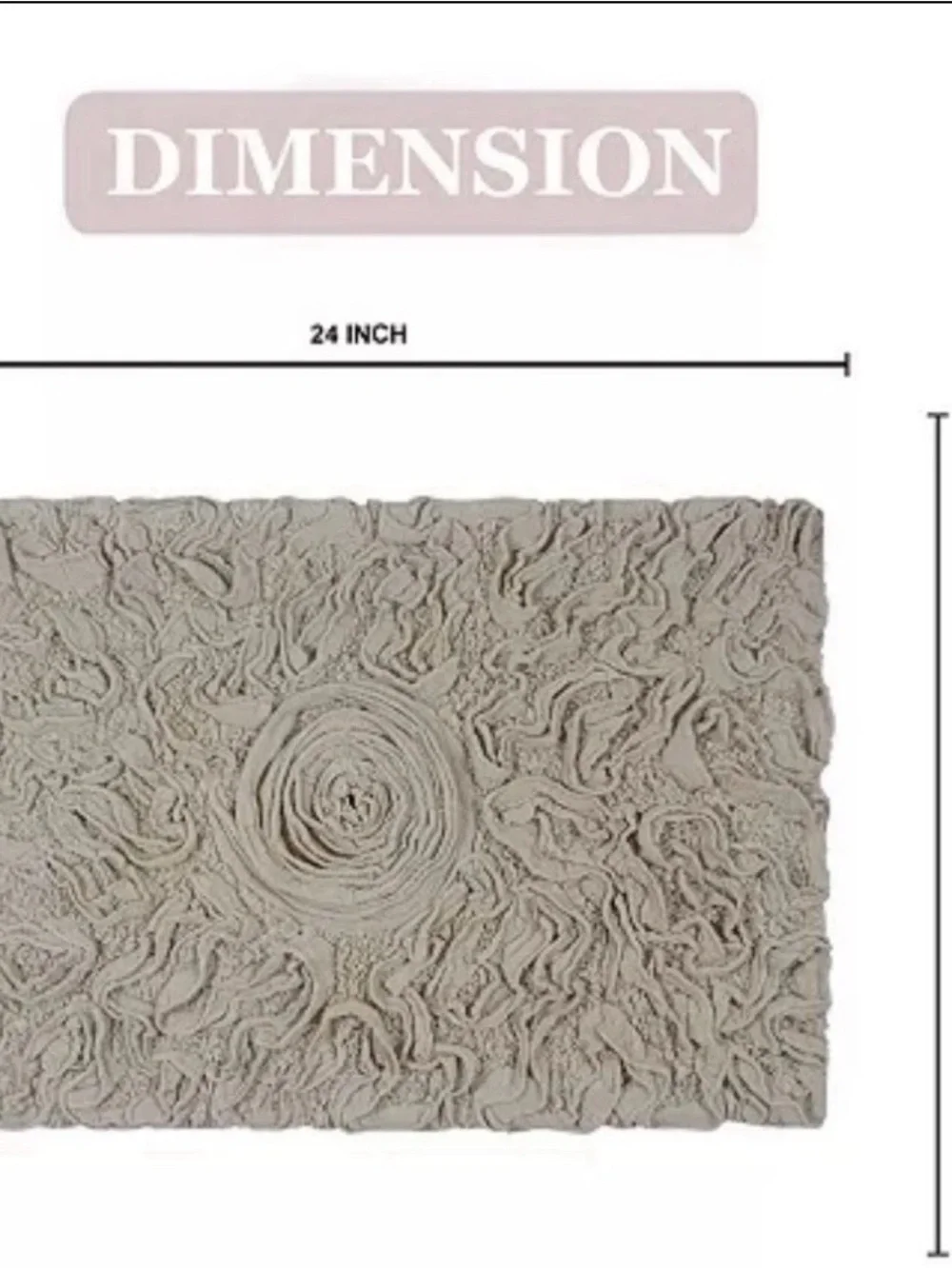 NWT Home Weavers Bell Flower Boho Bath Rug Set 21” x 54” & 17” x 24” Linen Color